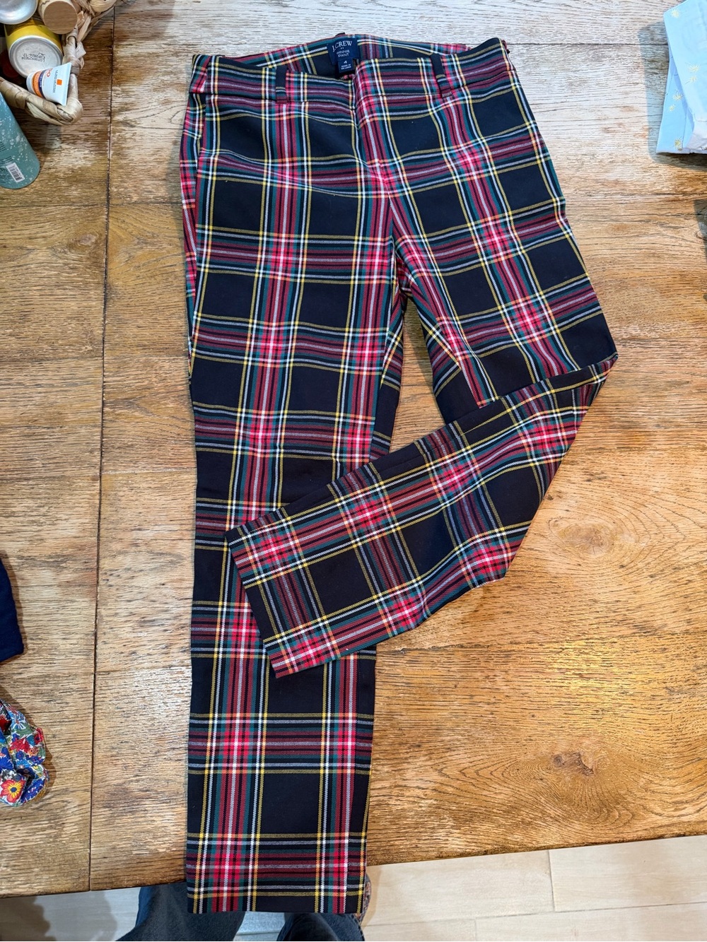 J. Crew Factory Plaid Tartan Winnie Pants - Red and Navy